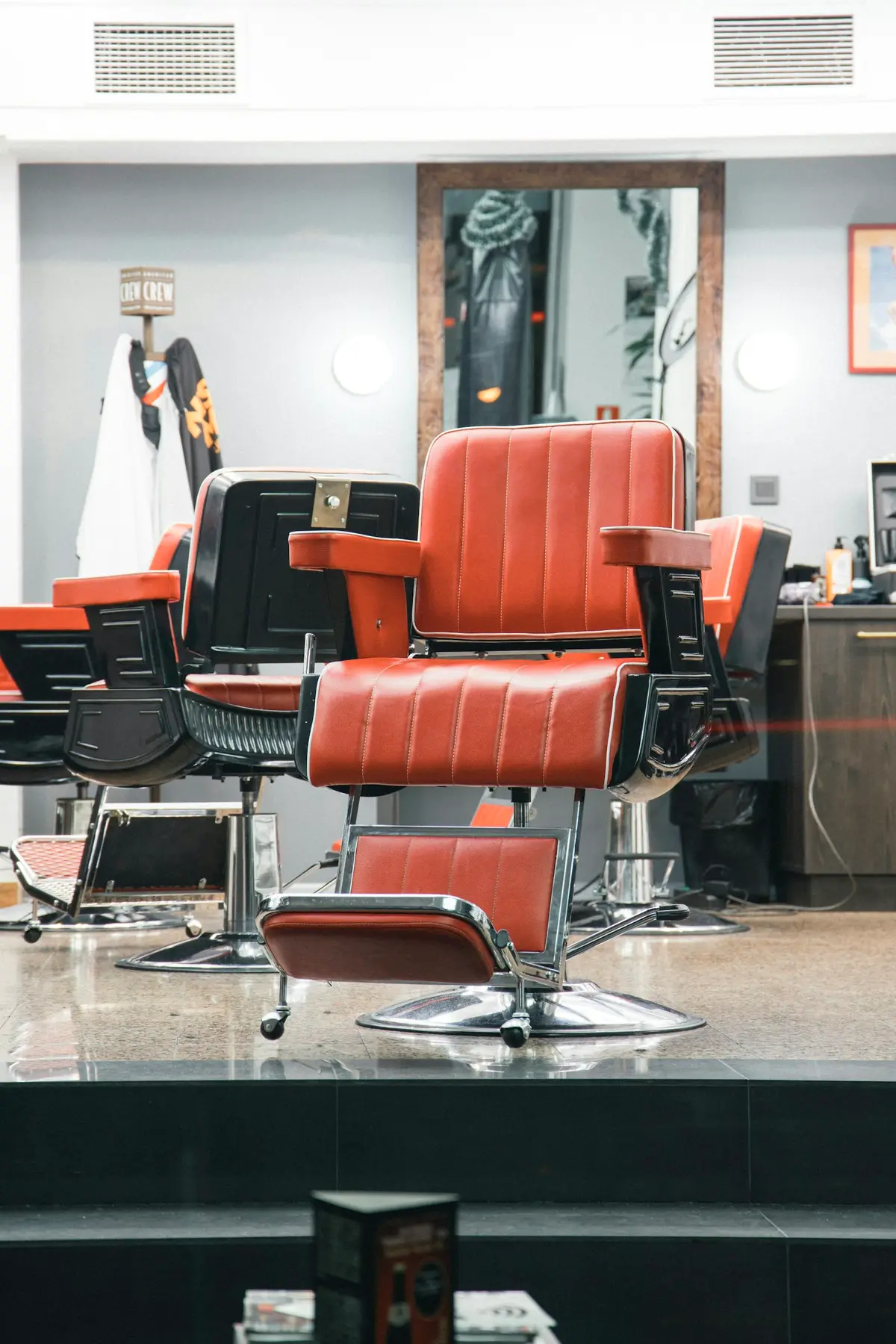 Barber chairs inside Ostrý