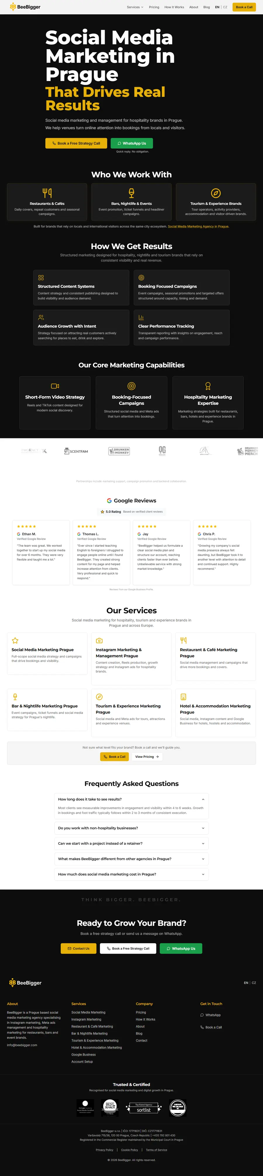 BeeBigger website on desktop, built by LocalRank