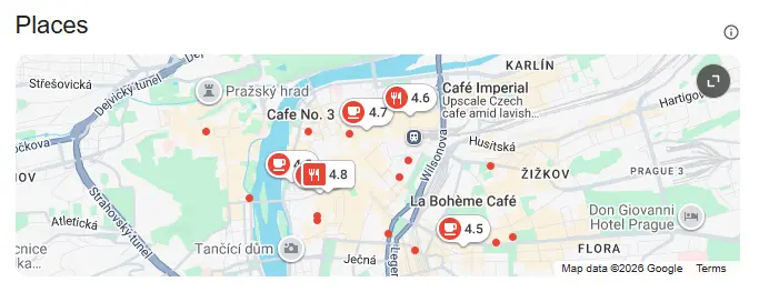 Comparison of Google Local Pack showing top 3 businesses versus expanded Google Maps app search results